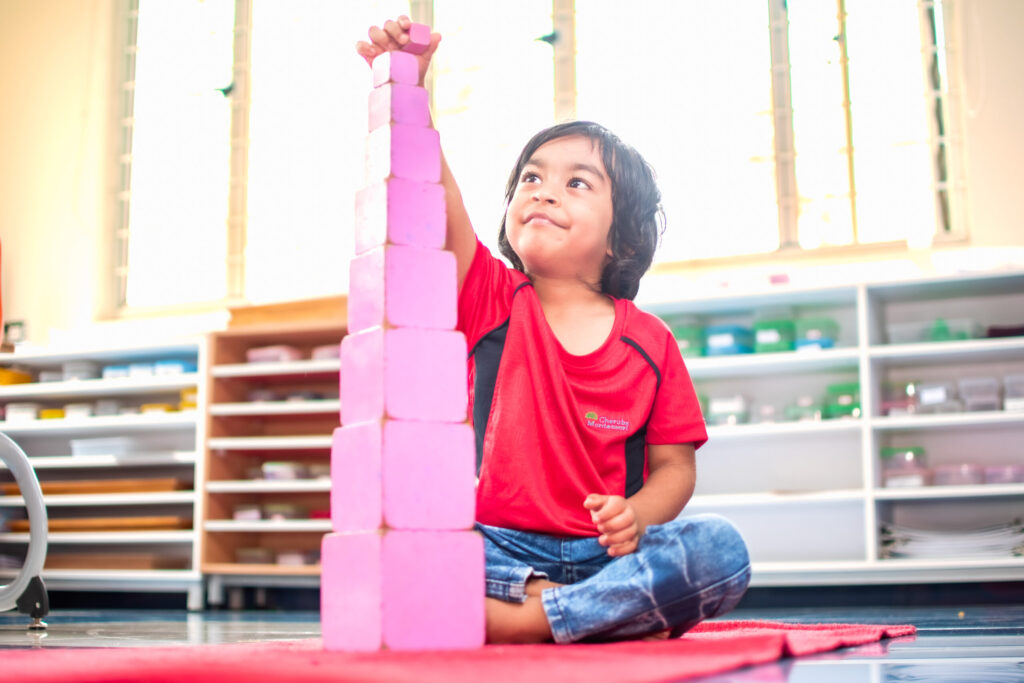 Cherubs Kids Playing with building blocks