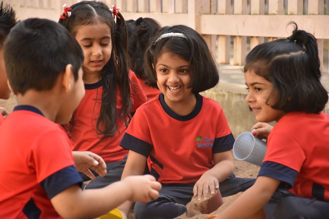 Children engaged in group learning activity
